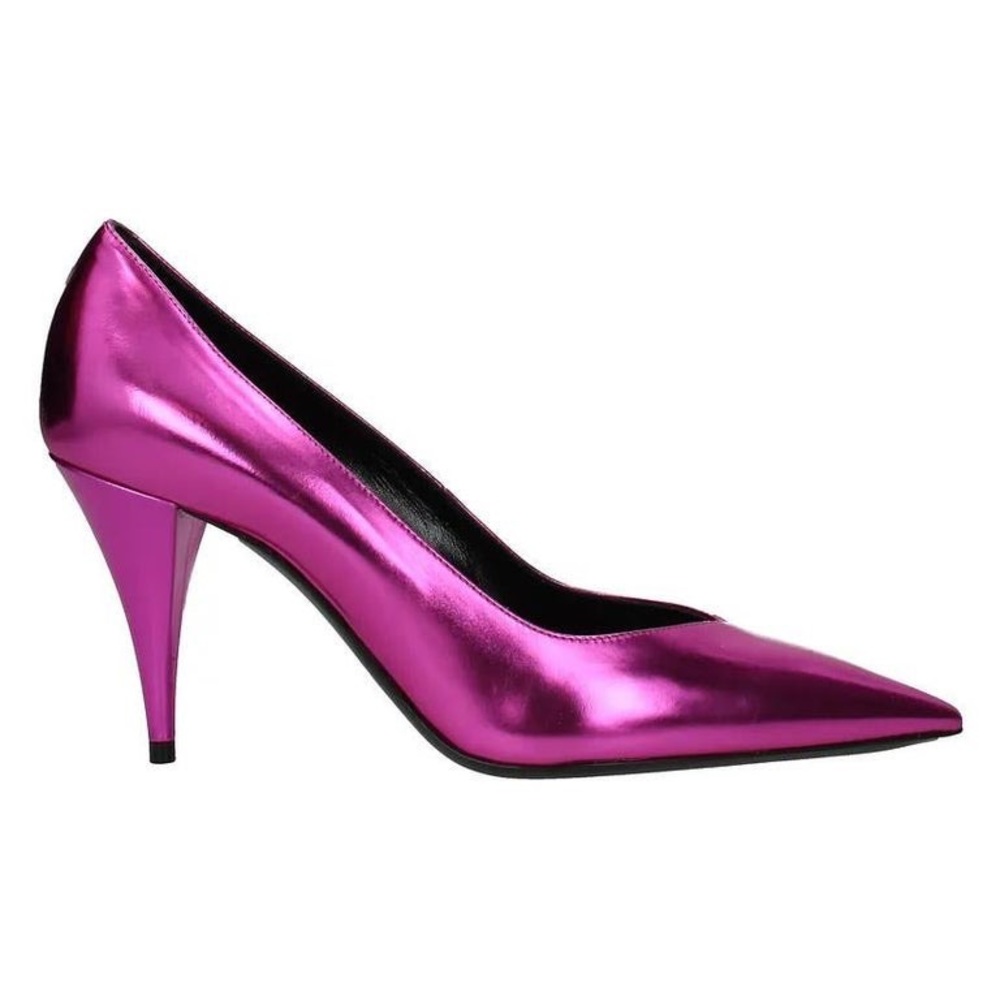 NEW Saint Laurent Kiki 85 Fuschia Metallic Pumps 38